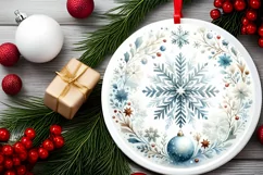 Round Christmas Ornament Sublimation|Clipart Product Image 2