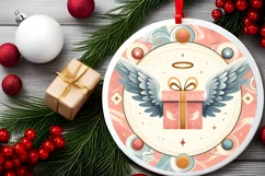 Round Christmas Ornament Sublimation|Clipart Product Image 2
