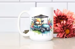 Vintage Golf Cart | Sublimation Clipart Product Image 2