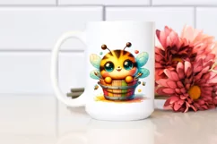 Vibrant Baby Bee in Bucket | Sublimation Clipart Product Image 2