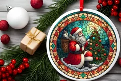 Round Christmas Ornament Sublimation|Clipart Product Image 2