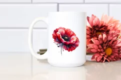Colorful Poppy, Watercolor Splash |Clipart Product Image 2