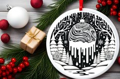 Round Christmas Ornament Sublimation|Clipart Product Image 2