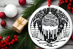 Round Christmas Ornament Sublimation|Clipart Product Image 2