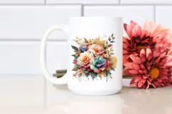 Colorful Abstract Bouquet with Camellia | Sublimation | Product Image 2