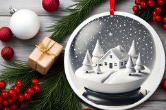 Round Christmas Ornament Sublimation|Clipart Product Image 1