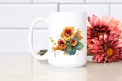 Shiny Nasturtium with Golden Insertions | Clipart Product Image 2