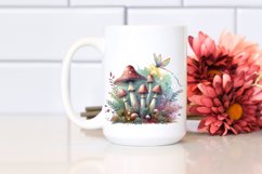 Detailed Pastel Mushroom with Magical Theme Watercolor PNG Product Image 2