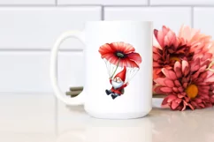 Gnome Parachute Poppy Air | Sublimation | Clipart Product Image 2