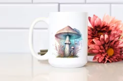 Magical Mushroom Watercolor Splash PNG Product Image 2