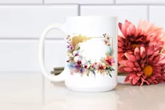 Colorful Watercolor Orchid Frame | Sublimation Clipart Product Image 2