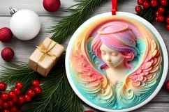 Round Christmas Ornament Sublimation|Clipart Product Image 2
