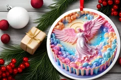 Round Christmas Ornament Sublimation|Clipart Product Image 1