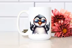 Funny Penguin Smiling, Rocker Sign | Sublimation Clipart Product Image 2