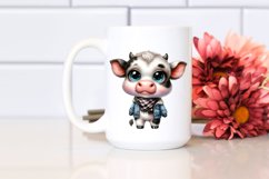 Watercolor Expressive Baby Cow | Clipart Product Image 2