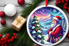 Round Christmas Ornament Sublimation|Clipart Product Image 1