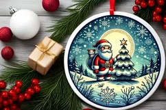 Round Christmas Ornament Sublimation|Clipart Product Image 1