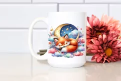 Sleeping Baby Fox Watercolor PNG Product Image 2