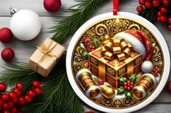 Round Christmas Ornament Sublimation|Clipart Product Image 1