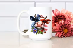 Sublimation USA Flag Cow Portrait | Bored Product Image 2