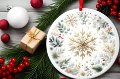 Round Christmas Ornament Sublimation|Clipart Product Image 2