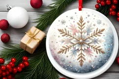 Round Christmas Ornament Sublimation|Clipart Product Image 2