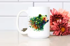 Abstract Vibrant Plant Leaves Bear PNG Product Image 2