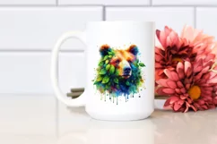 Abstract Vibrant Plant Leaves Bear PNG Product Image 2
