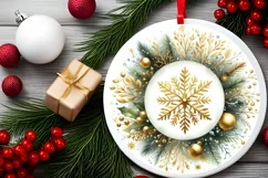 Round Christmas Ornament Sublimation|Clipart Product Image 2