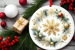 Round Christmas Ornament Sublimation|Clipart Product Image 2