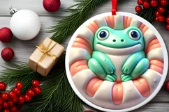 Round Christmas Ornament Sublimation|Clipart Product Image 1