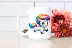 Running Baby Unicorn, Modest and Expressive PNG Product Image 2