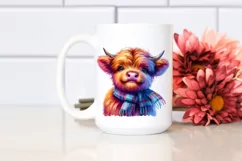 Cute Baby Highland Cow | Sublimation Clipart Product Image 2