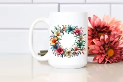 Colorful Lily Wreath | Sublimation | Clipart Product Image 2