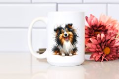 Colorful Watercolor Cute Funny Collie Clipart Product Image 2