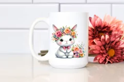 Colorful Flowers Bunny | Sublimation | Clipart. Product Image 2
