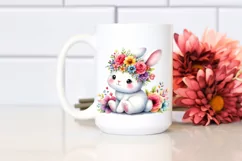 Colorful Flowers Bunny | Sublimation | Clipart. Product Image 2