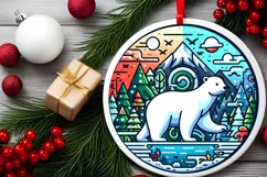 Round Christmas Ornament Sublimation|Clipart Product Image 2