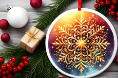 Round Christmass Ornament PNG Product Image 2