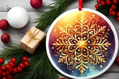 Round Christmas Ornament Sublimation|Clipart Product Image 2