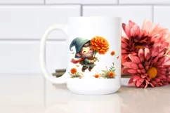 Colorful Watercolor Cute Floating Gnome Clipart Product Image 2