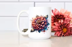 Detailed Glossy Zinnia Sublimation Clipart Product Image 2