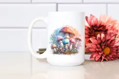 Magical Mushroom Watercolor Splash PNG Product Image 2