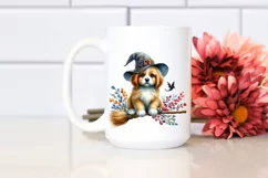 Colorful Puppy on Broom | Clipart Product Image 2