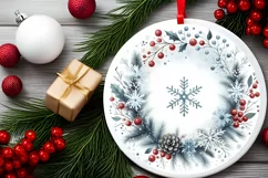 Round Christmas Ornament Sublimation|Clipart Product Image 2