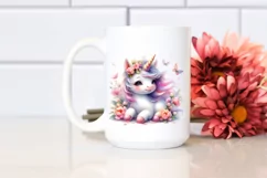 Cute Baby Unicorn Spring Petals | Sublimation Clipart Product Image 2