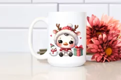 Swan in Winter with Reindeer Horns PNG Product Image 2