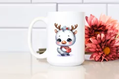 Swan in Winter with Reindeer Horns PNG Product Image 2