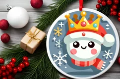 Round Christmas Ornament Sublimation|Clipart Product Image 1