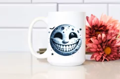 Watercolor Haloween Moon Smile Clipart Product Image 2